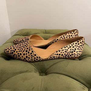 J. Crew Zoe D’orsay Pointed Toe Flats Animal Print Women’s 7